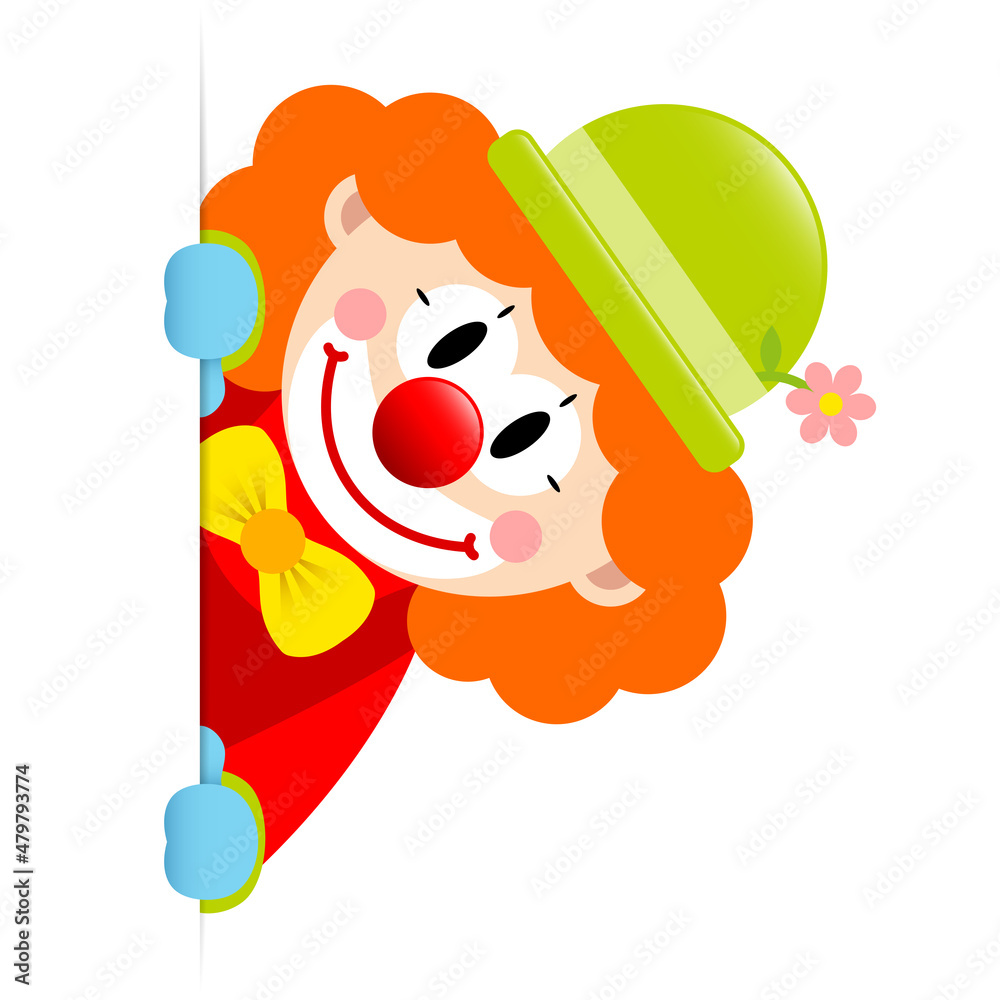 Clown Orange Haare Banner Vertikal