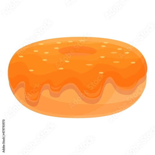 Sweet donut icon cartoon vector. Sugar cake. Food cream