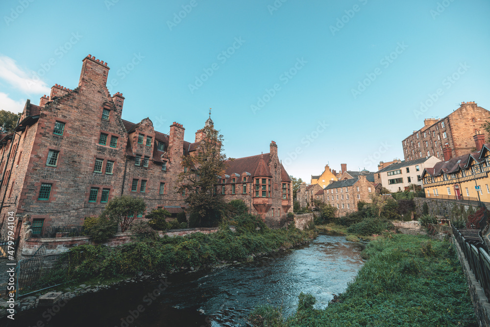 Dean Village, Edinburgh. Hidden in the village, you will come across a variety of mill stones and stone plaques decorated with baked bread and pies