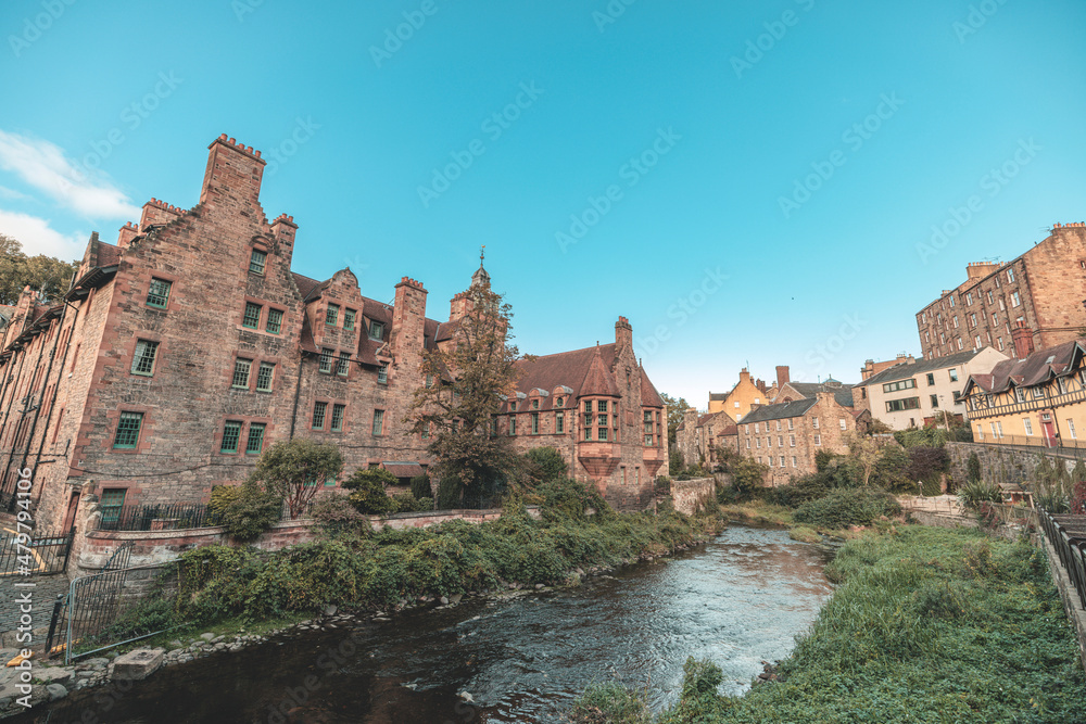 Dean Village, Edinburgh used to be the site of water mills, in which you can see the remains by going there to tour