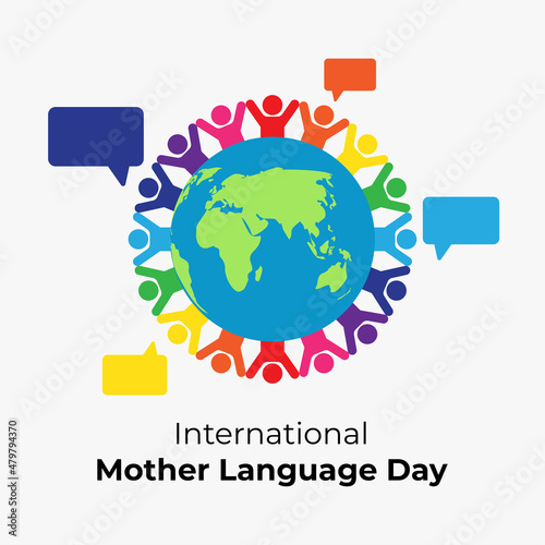 international mother language day vector illustration.