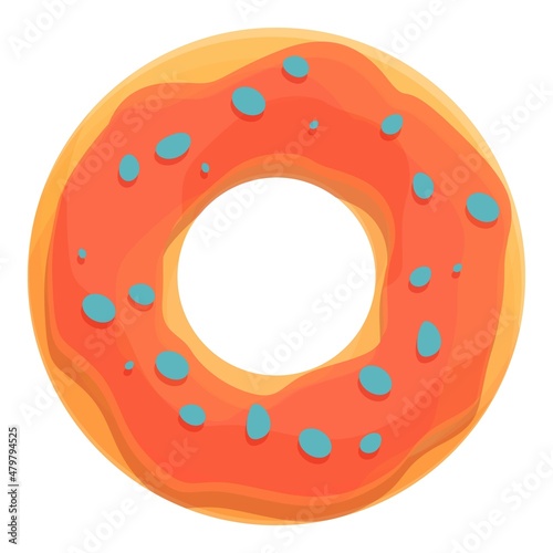 Sprinkle donut icon cartoon vector. Sugar food. Cream donut