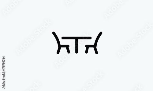 Dinning Table Chair vector logo design