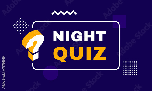 Night quiz geometric message bubble with question mark emblem. Banner design for business and advertising with different geometric element. Vector illustration