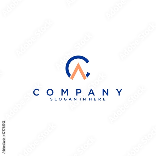 simple CA logo design vector abstract template
