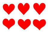 A set of red simple hearts. Good for any project.