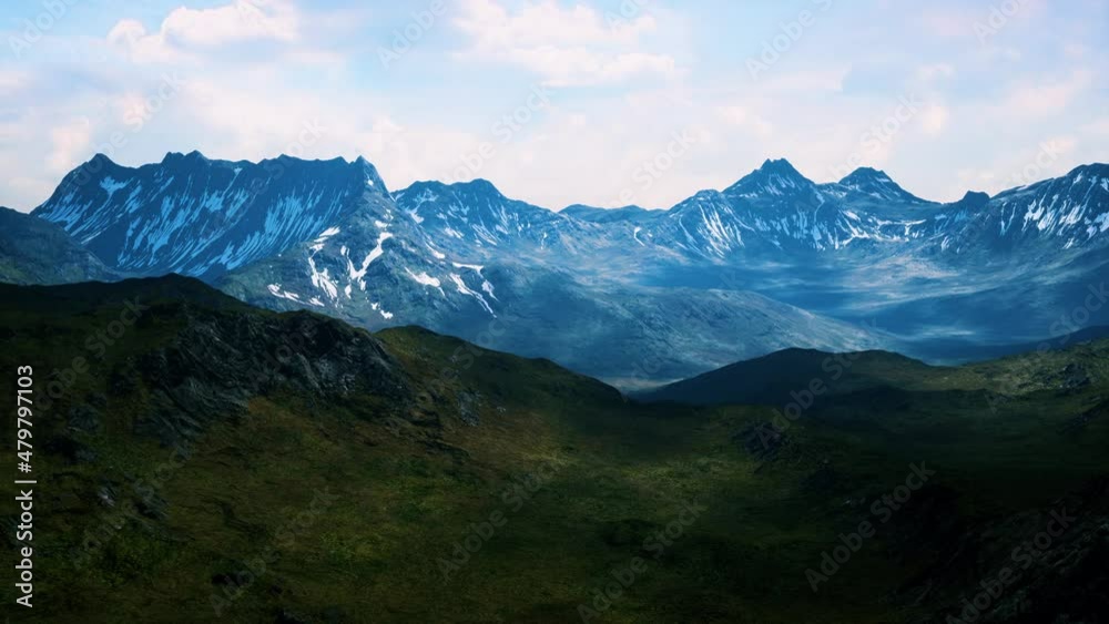 Panoramic view of idyllic mountain scenery in the Alps Panoramic view of idyllic mountain scenery in the Alps