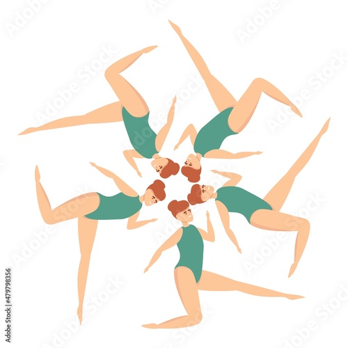 Sport swimming icon cartoon vector. Swim ballet. Skill athlete