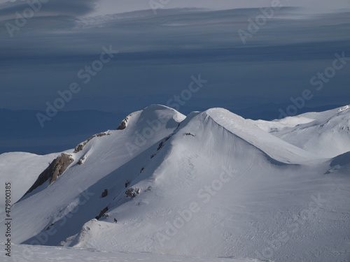 Mountains under snow in the winter