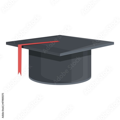 Graduate student hat icon cartoon vector. University cap. College ceremony