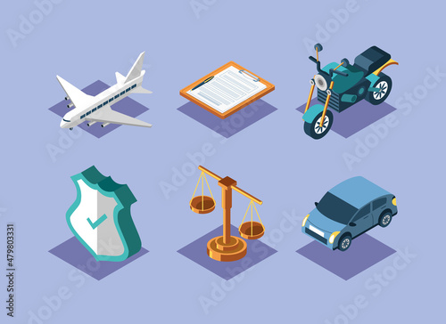 insurance service isometric