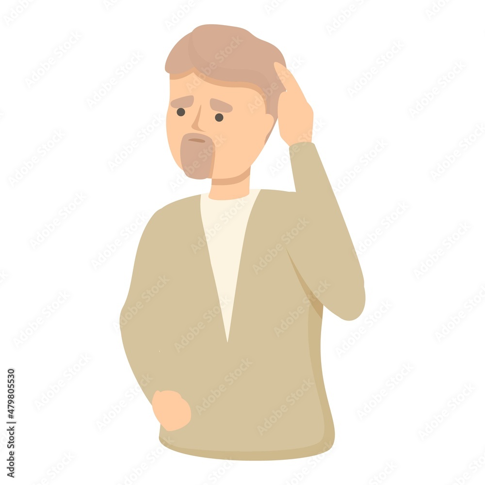 Boss loss memory icon cartoon vector. Alzheimer positive. Care dementia Boss loss memory icon cartoon vector. Alzheimer positive. Care dementia