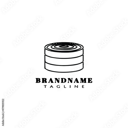 barbel component logo cartoon icon design template black isolated vector