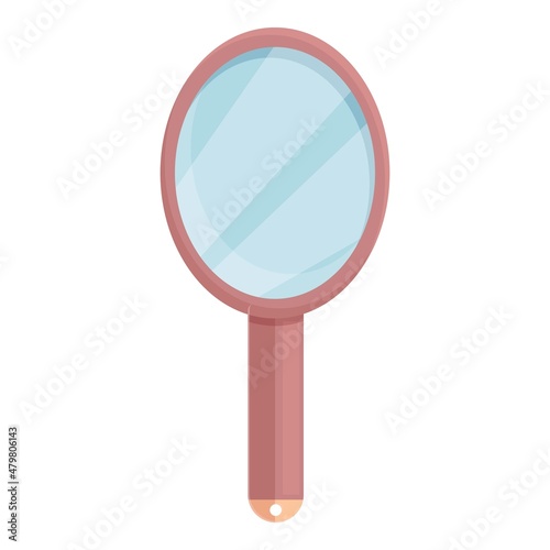 Handle mirror icon cartoon vector. Small mirror. Antique look