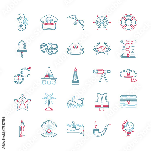 icons thin line nautical