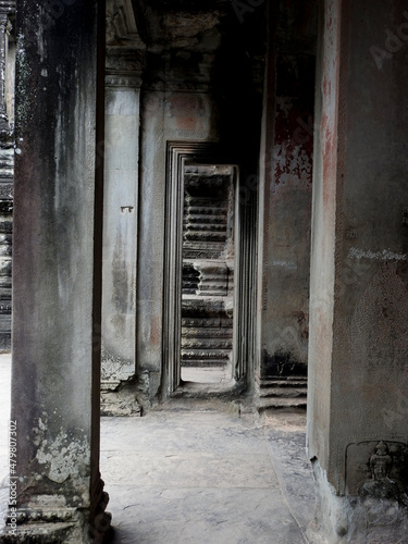 The temple ruins of Angkor Wat in Siem Reap Province, Cambodia.  