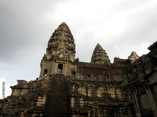 The temple ruins of Angkor Wat in Siem Reap Province, Cambodia.  