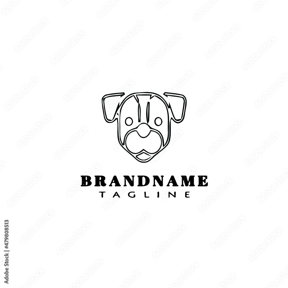 Obraz premium cute dog logo cartoon icon design black isolated vector illustration