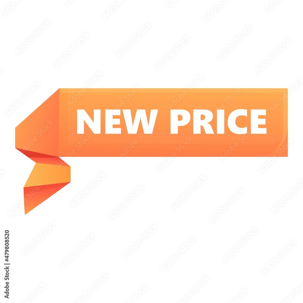 Promo new price icon cartoon vector. Sticker ribbon. Sale tag Promo new price icon cartoon vector. Sticker ribbon. Sale tag