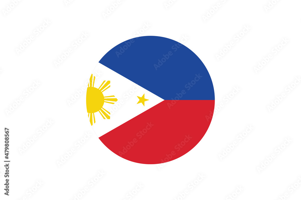 Philippines flag in circle shape isolated on png or transparent
