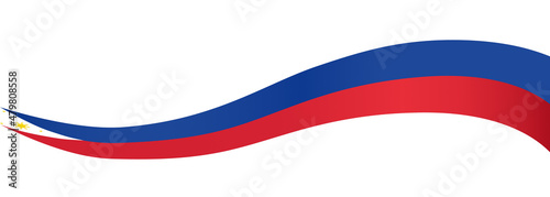 Long waving Philippines flag isolated  on png or transparent background,Symbol of Philippines ,template for banner,card,advertising ,promote,and business matching country poster, vector illustration