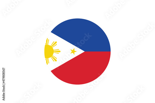 Philippines flag in circle shape isolated  on png or transparent  background,Symbol of Philippines , template for banner,card,advertising, magazine, and business matching country poster, vector