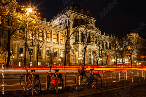 University of Vienna, Austria. Universität Wien by night, one of the largest universities in Europe. photo