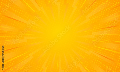 Orange gradient ray burst dot style background vector design