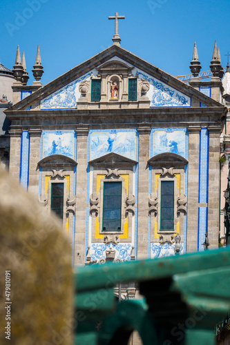 Traditional Ajulejo church in the center of Porto, Portugal photo