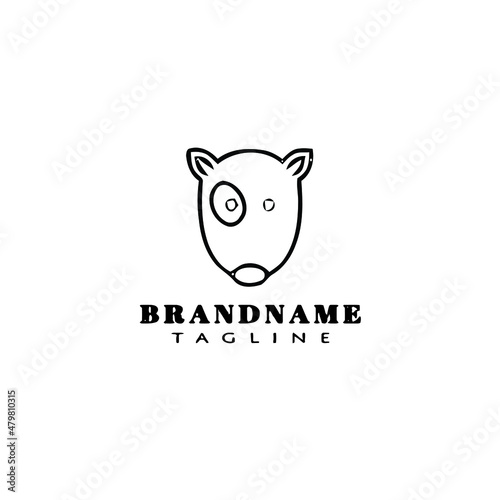 cute dog logo cartoon icon design black isolated vector illustration