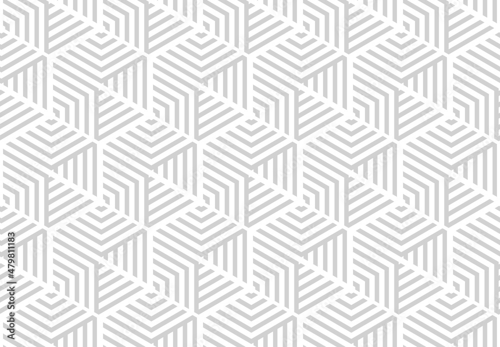 Abstract geometric pattern with stripes, lines. Seamless vector background. White and gray ornament. Simple lattice graphic design. - obrazy, fototapety, plakaty 