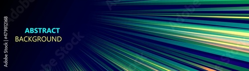Neon abstract background with light lines. Space for the text. Northern lights. Milky Way. Flash of energy. LED strip. Refraction of light. Traces of rays. Digital technologies. Space. Vector illusrat