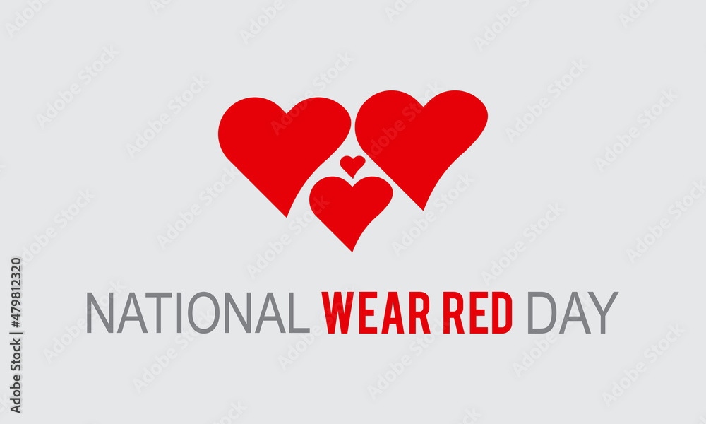 National Wear Red Day, February 4. Vector template Design for banner, card, poster, background.