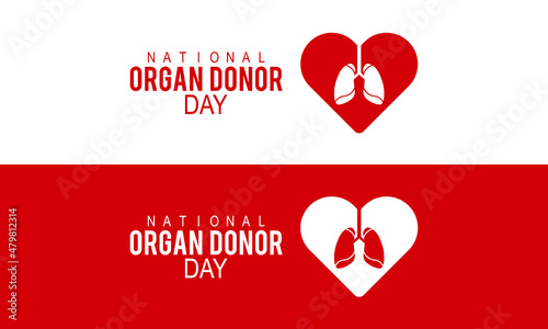 National Organ Donor day, February 14. Vector template Design for banner, card, poster, background.