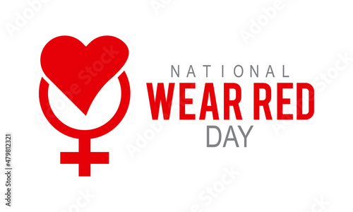 National Wear Red Day, February 4. Vector template Design for banner, card, poster, background.