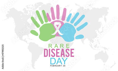 Rare Disease Day, February 28. Vector template Design for banner, card, poster, background.