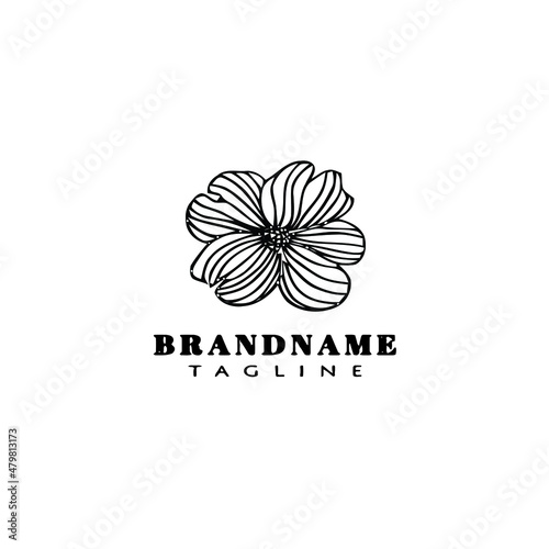 dogwood logo cartoon icon design template black isolated vector illustration
