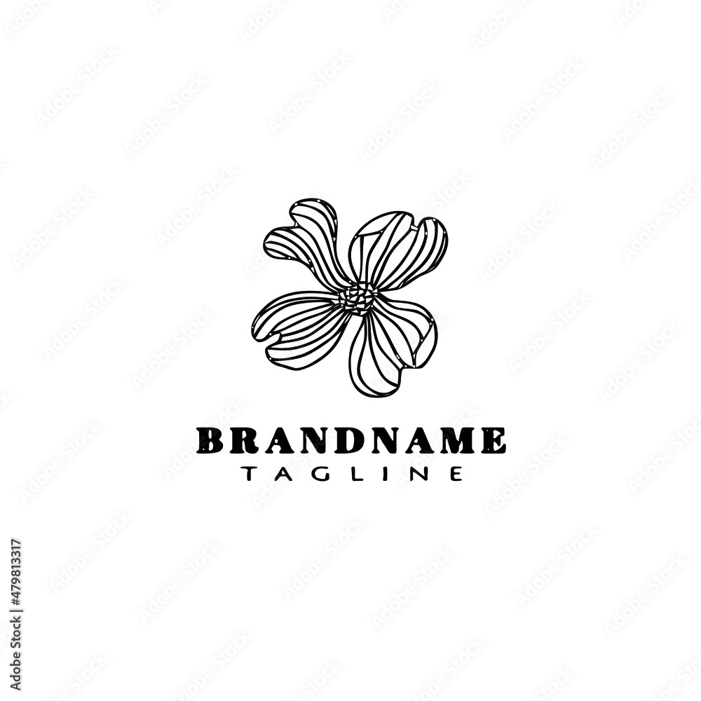 dogwood logo cartoon icon design template black isolated vector illustration dogwood logo cartoon icon design template black isolated vector illustration