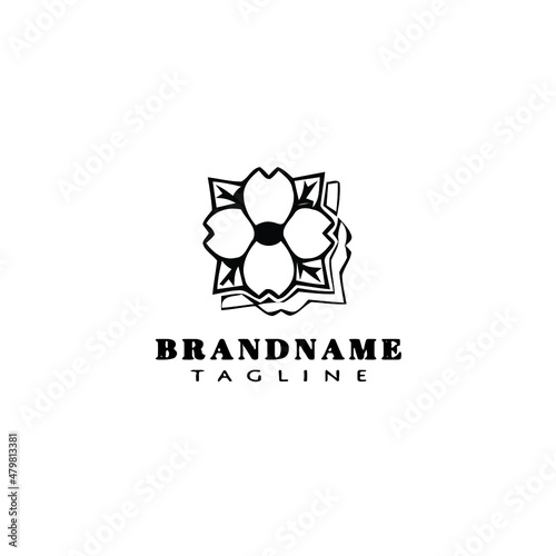 dogwood logo cartoon icon design template black isolated vector illustration