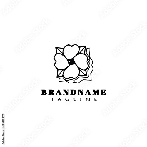 dogwood logo cartoon icon design template black isolated vector illustration