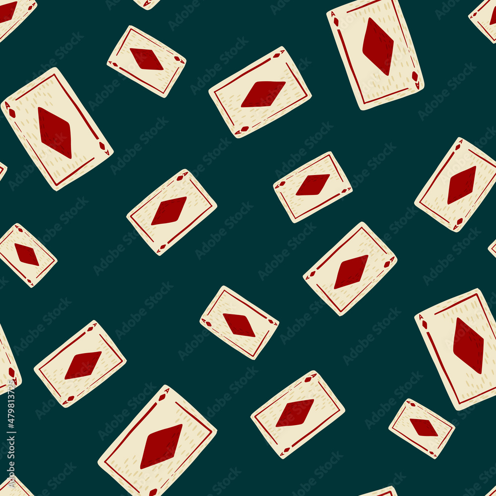 Game cards diamonds seamless pattern. Design gambling. Game cards diamonds seamless pattern. Design gambling.