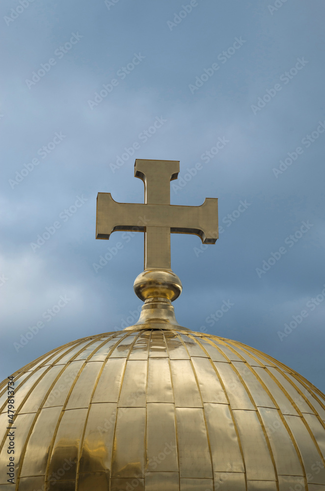 Golden dome of an orthodox church in Bulgaria Golden dome of an orthodox church in Bulgaria