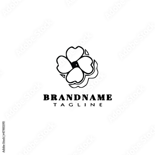 dogwood logo cartoon icon design template black isolated vector illustration