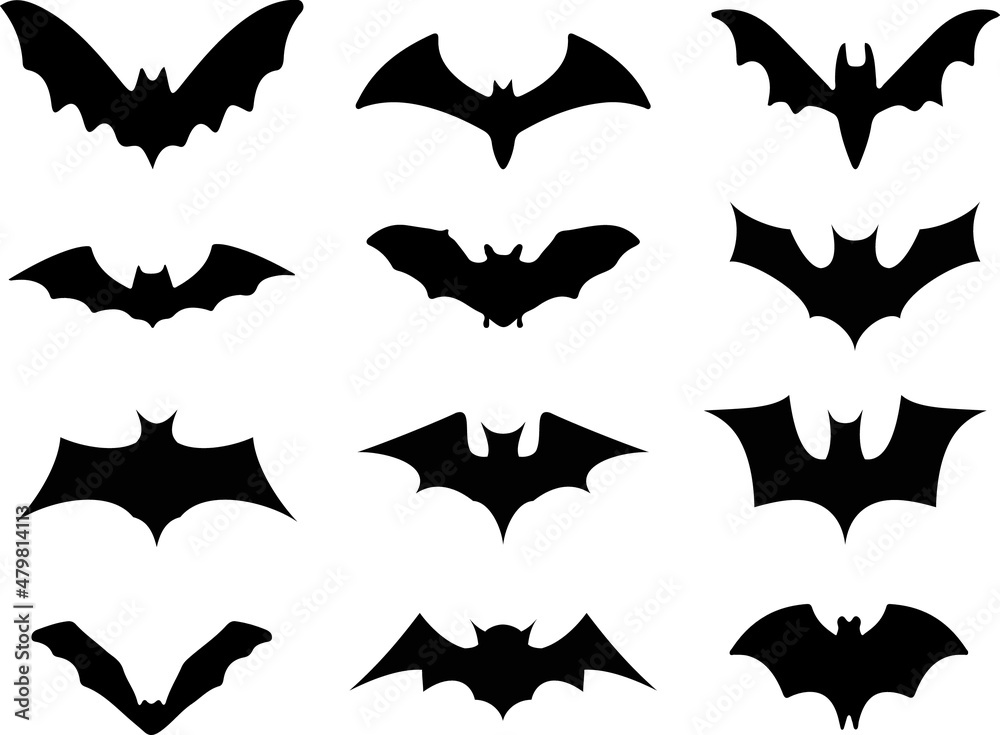 Bats Silhouette Vector Pack Bats Silhouette Vector Pack