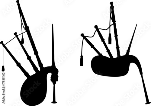 Bagpipes Silhouette Vector Pack Fototapet