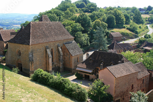 collegiate church (saint-louis) in prudhomat (france) photo