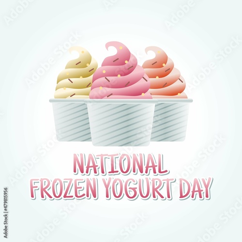 vector graphic of national frozen yogurt day good for national frozen yogurt day celebration. flat design. flyer design.flat illustration.	