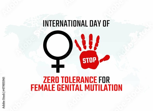 vector graphic of international day of zero tolerance for female genital mutilation. flat design. flyer design.flat illustration. photo