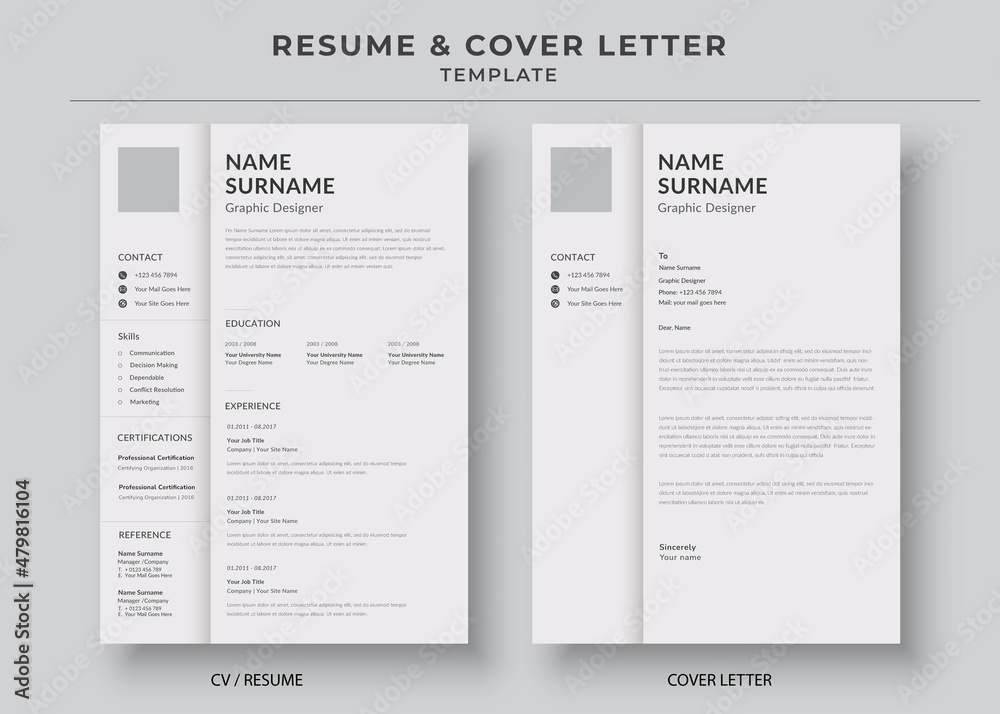 Resume and Cover Letter, Minimalist resume cv template, Cv professional jobs resume Resume and Cover Letter, Minimalist resume cv template, Cv professional jobs resume