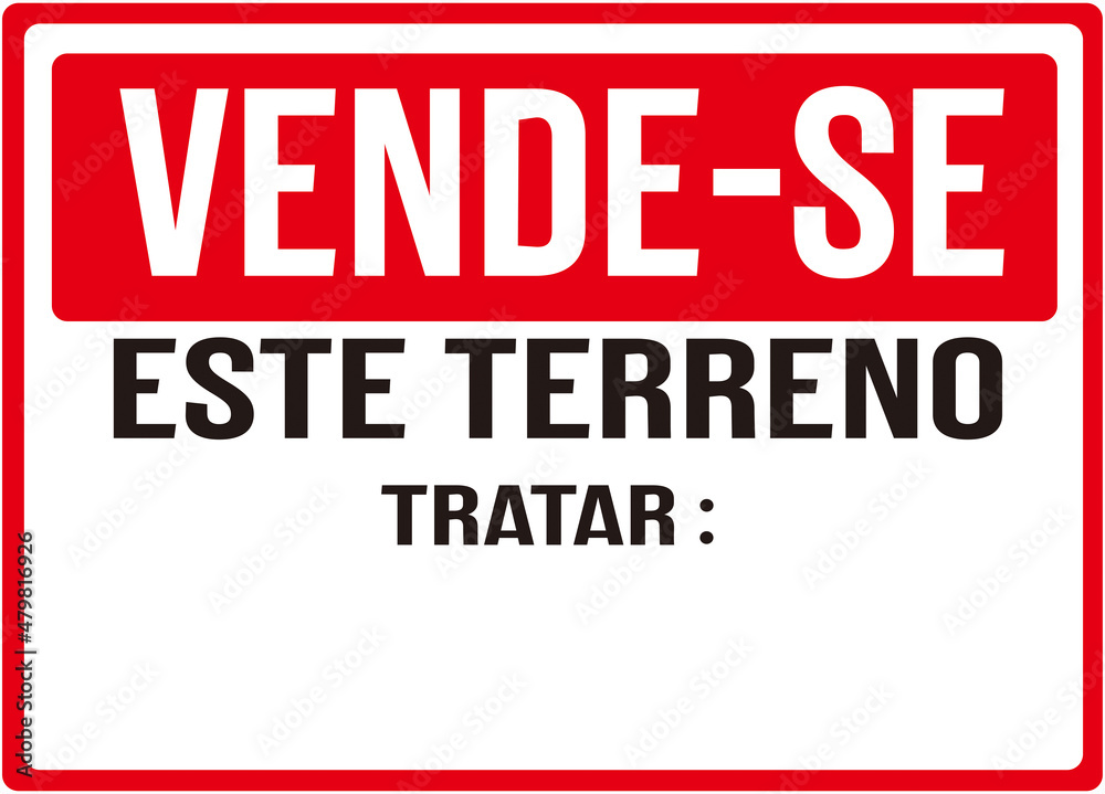 A sign that says in Portuguese Language : Land for sale. Deal with A sign that says in Portuguese Language : Land for sale. Deal with